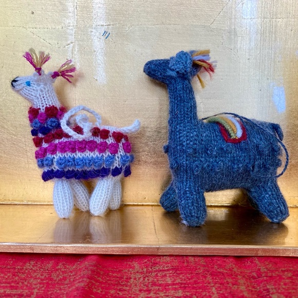 (2) Peru Llama Ornaments, hand knit - Picture 1 of 10